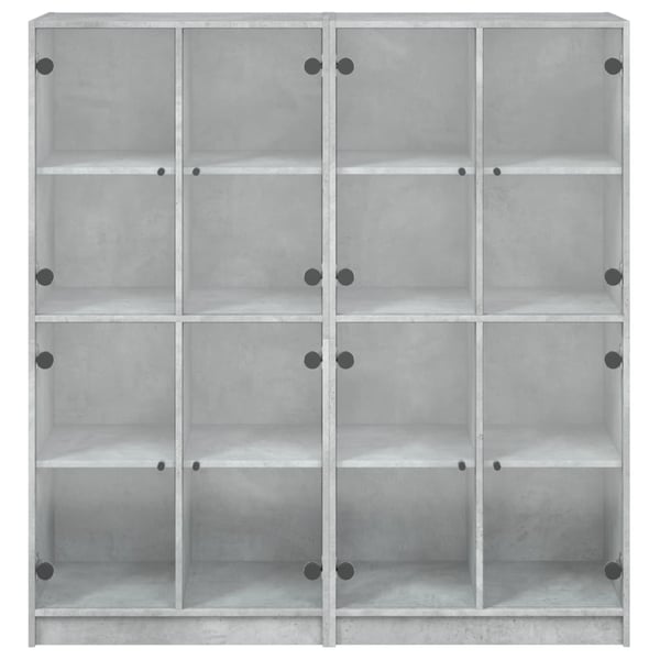 vidaXL bogreol med låger 136x37x142 cm konstrueret træ betongrå