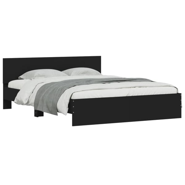 vidaXL Sengeramme med hodegavl svart 140x190 cm