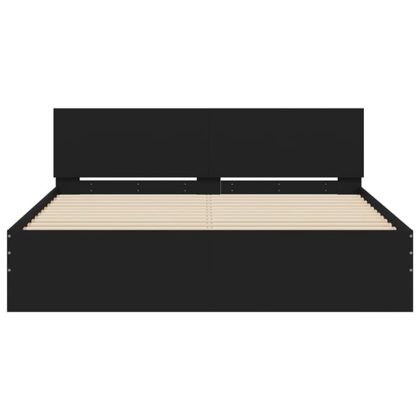 vidaXL Sengeramme med hodegavl svart 140x190 cm
