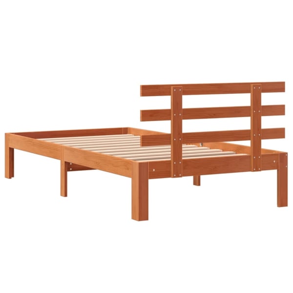 vidaXL Sengeramme uten madrass voksbrun 100x200 cm heltre furu