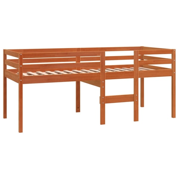 vidaXL Høyseng voksbrun 90x200 cm heltre furu