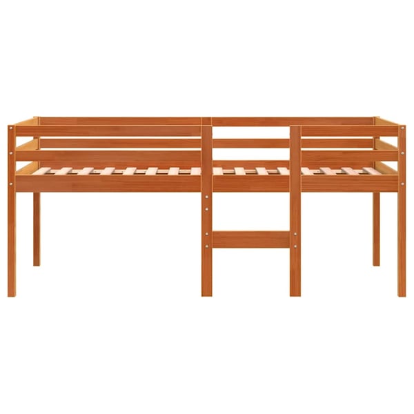 vidaXL Høyseng voksbrun 75x190 cm heltre furu