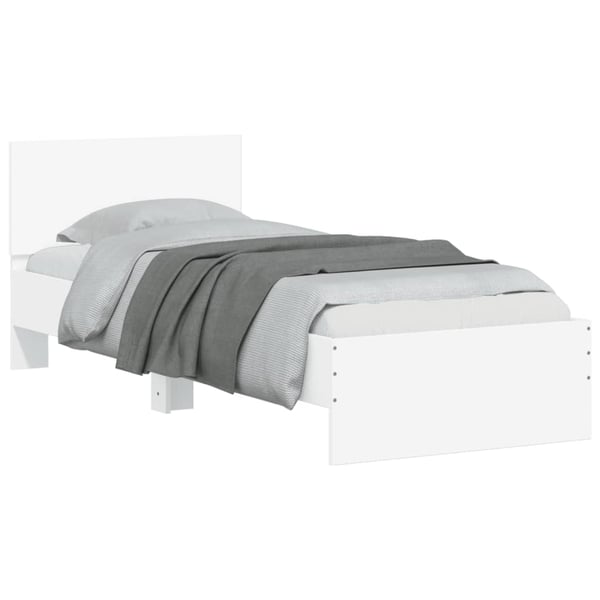 vidaXL Sengeramme med hodegavl hvit 90x190 cm konstruert tre
