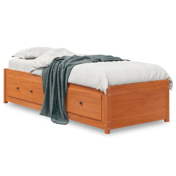 vidaXL Dagseng uten madrass voksbrun 90x190 cm heltre furu