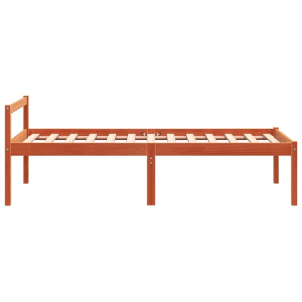 vidaXL Seniorseng voksbrun 90x190 cm heltre furu