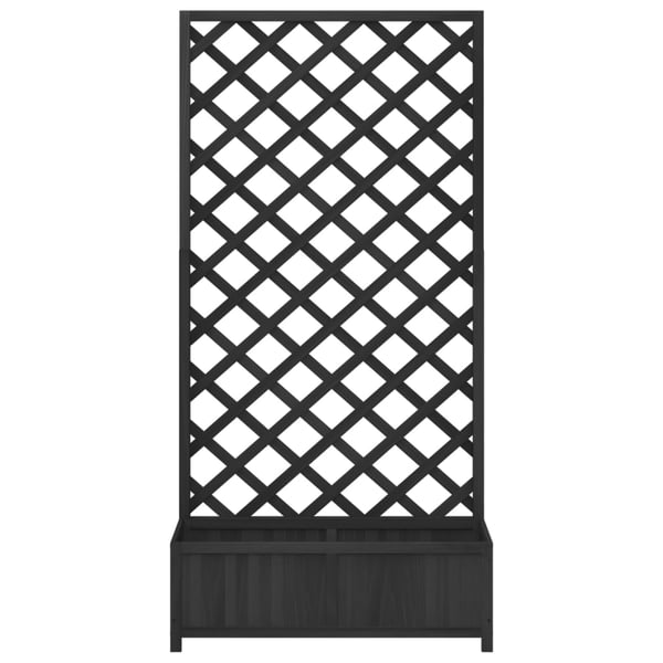 vidaXL Plantekasse med espalier svart heltre gran