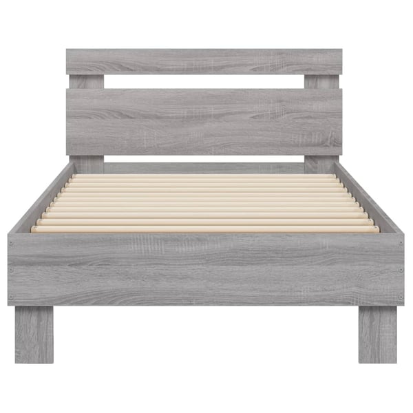 vidaXL Sengeramme med hodegavl grå sonoma 75x190 cm konstruert tre