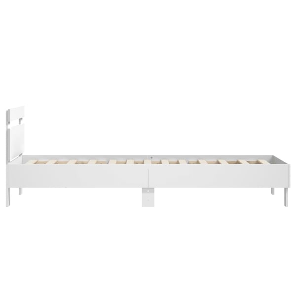 vidaXL Sengeramme med hodegavl hvit 75x190 cm konstruert tre