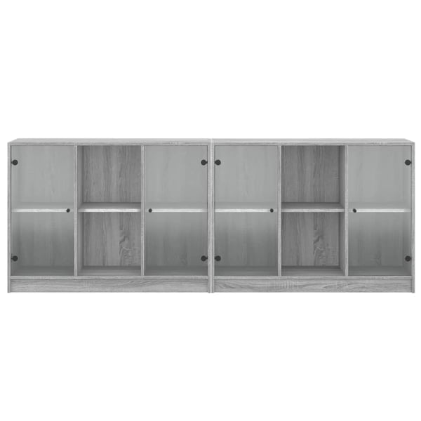 vidaXL bogreol med låger 204x37x75 cm konstrueret træ grå sonoma