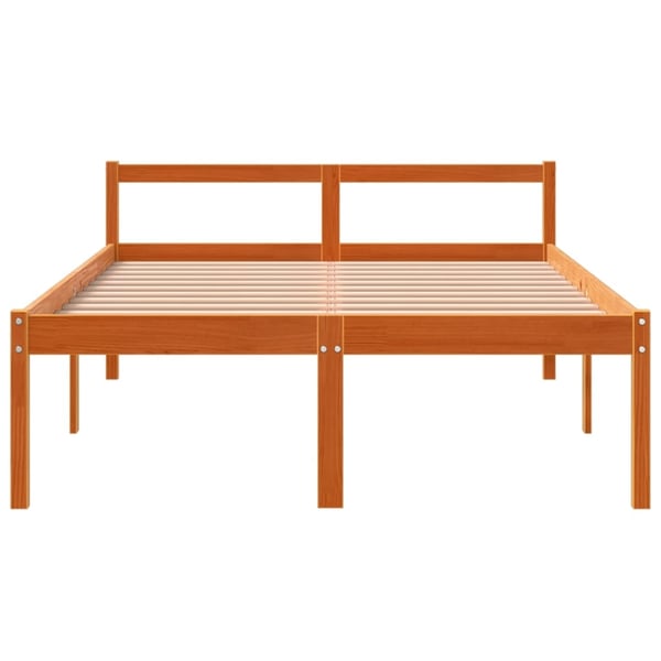 vidaXL Seniorseng voksbrun 120x190 cm heltre furu