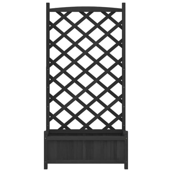 vidaXL Plantekasse med espalier svart heltre gran