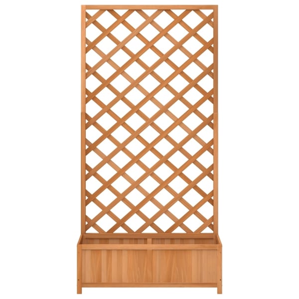 vidaXL Plantekasse med espalier brun heltre gran