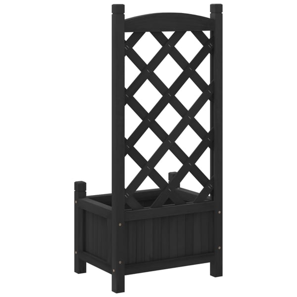 vidaXL Plantekasse med espalier svart heltre gran