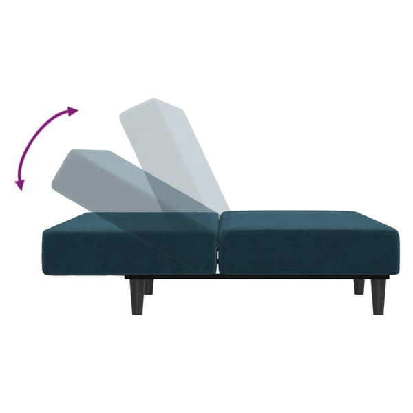 vidaXL 2-personers sovesofa fløjl blå