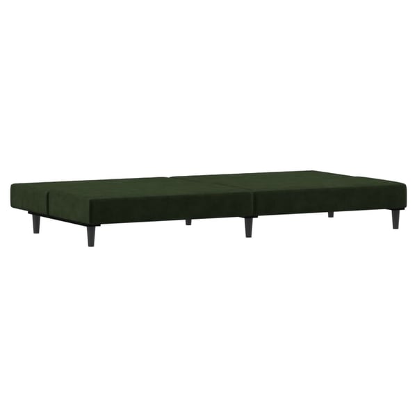 vidaXL Bäddsoffa 2-sits mörkgrön sammet
