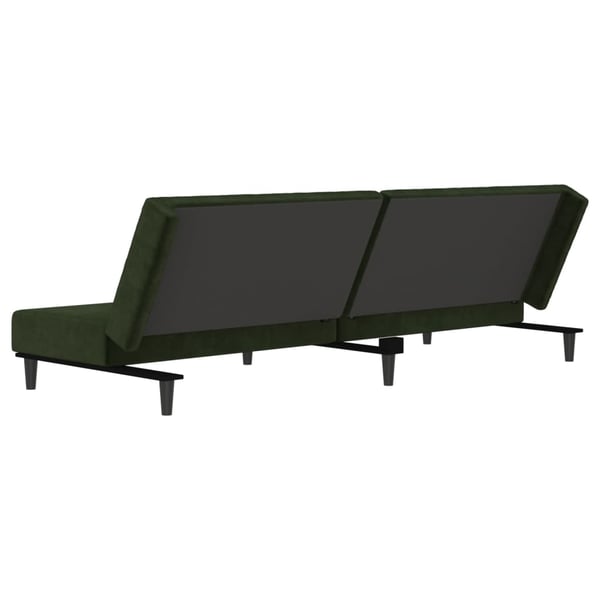 vidaXL Bäddsoffa 2-sits mörkgrön sammet