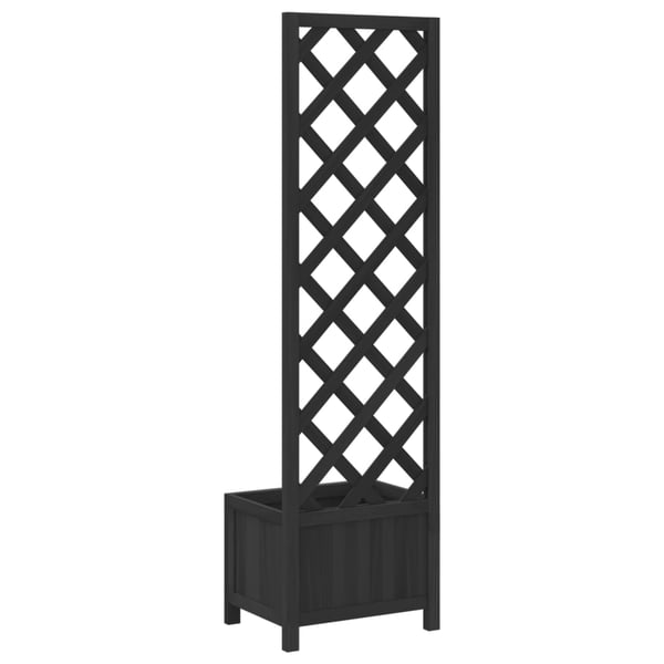 vidaXL Plantekasse med espalier svart heltre gran