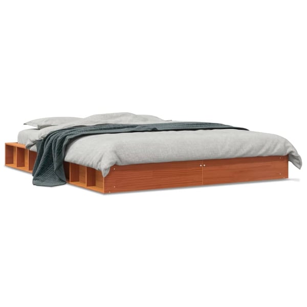 vidaXL Sengeramme uten madrass brun 150x200 cm heltre furu