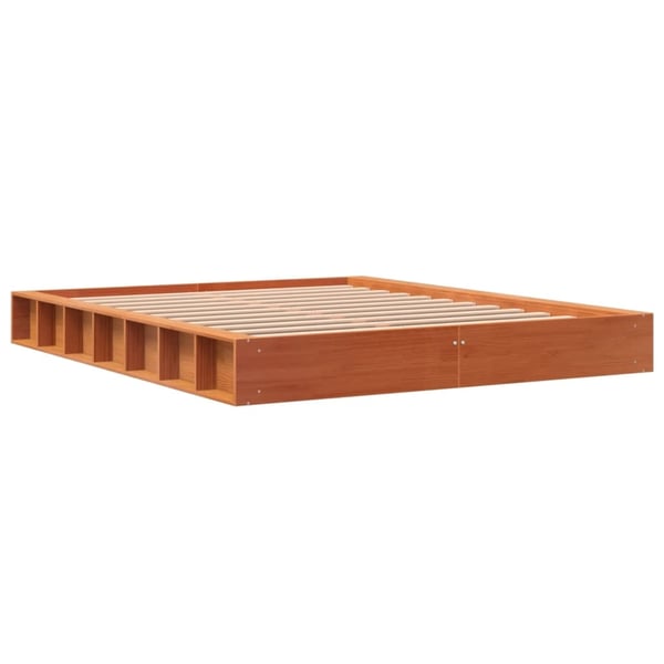 vidaXL Sengeramme uten madrass brun 150x200 cm heltre furu