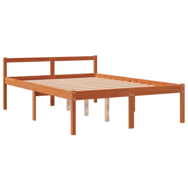 vidaXL Seniorseng voksbrun 135x190 cm heltre furu