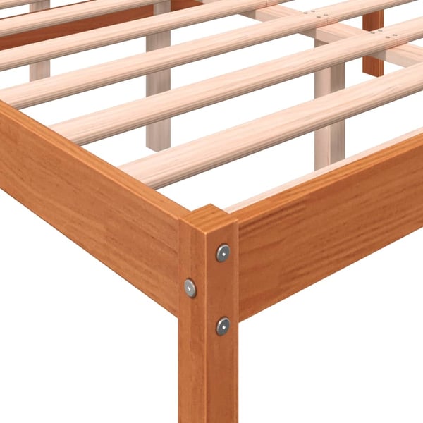 vidaXL Seniorseng voksbrun 135x190 cm heltre furu