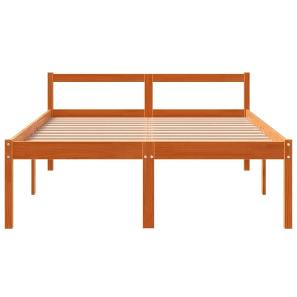 vidaXL Seniorseng voksbrun 135x190 cm heltre furu