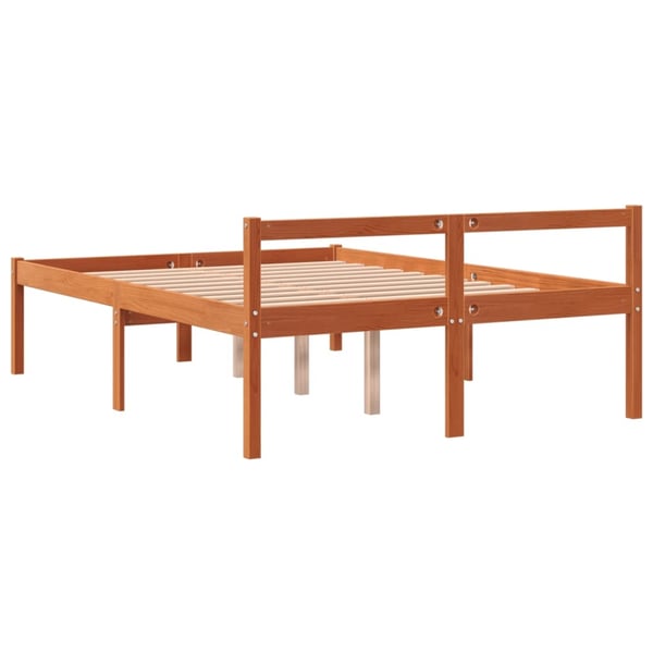 vidaXL Seniorseng voksbrun 120x200 cm heltre furu