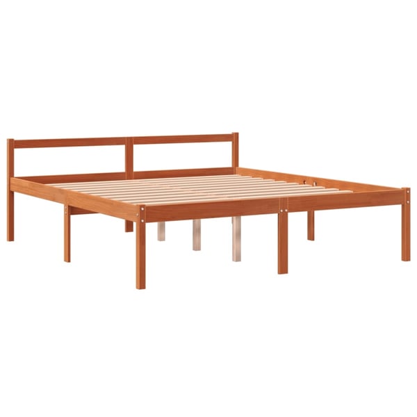 vidaXL Seniorseng voksbrun 160x200 cm heltre furu