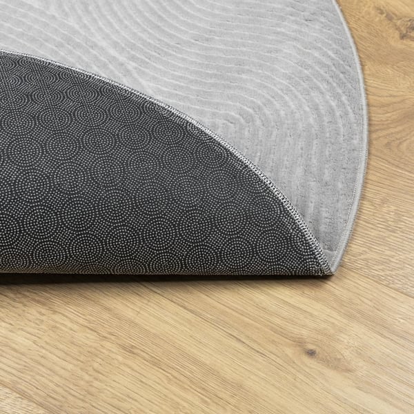 vidaXL gulvtæppe IZA Ø 200 cm kort luv skandinavisk look grå