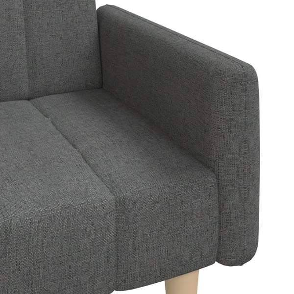 vidaXL Bäddsoffa 2-sits mörkgrå tyg