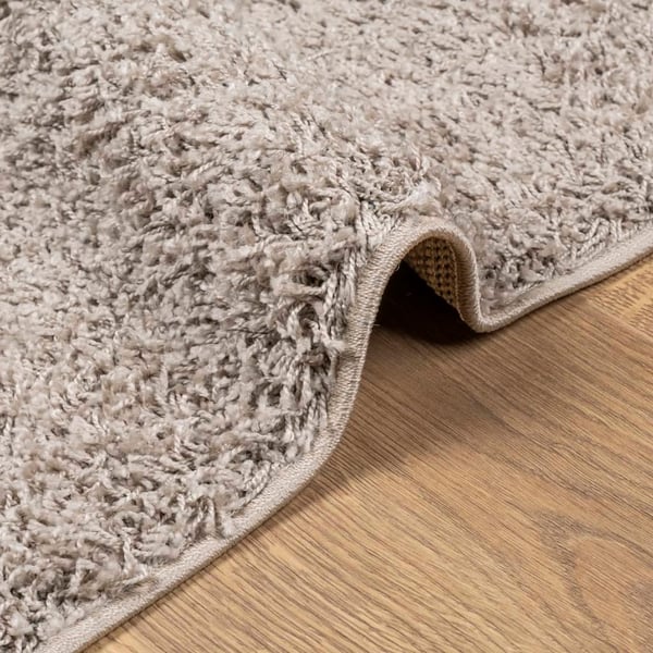 vidaXL shaggy gulvtæppe PAMPLONA 200x280 cm høj luv beige