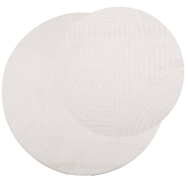 vidaXL Rug IZA kort luv skandinavisk utseende krem Ø 80 cm