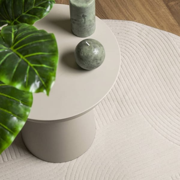 vidaXL Rug IZA kort luv skandinavisk utseende krem Ø 80 cm