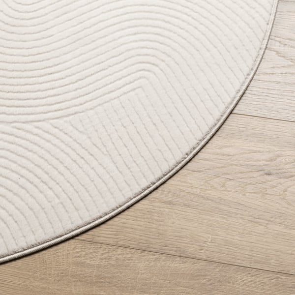 vidaXL Rug IZA kort luv skandinavisk utseende krem Ø 80 cm
