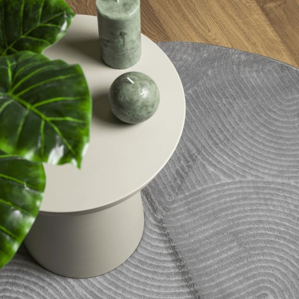 vidaXL Rug IZA kort luv skandinavisk utseende grå Ø 100 cm