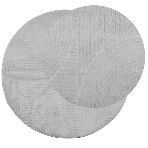 vidaXL Rug IZA kort luv skandinavisk utseende grå Ø 80 cm