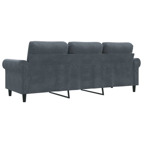 vidaXL 3-personers sofa 180 cm fløjl mørkegrå