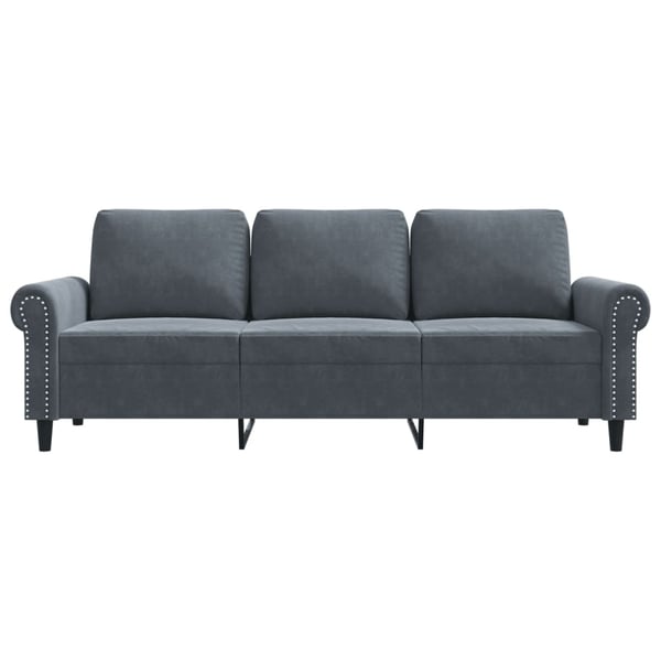 vidaXL 3-personers sofa 180 cm fløjl mørkegrå
