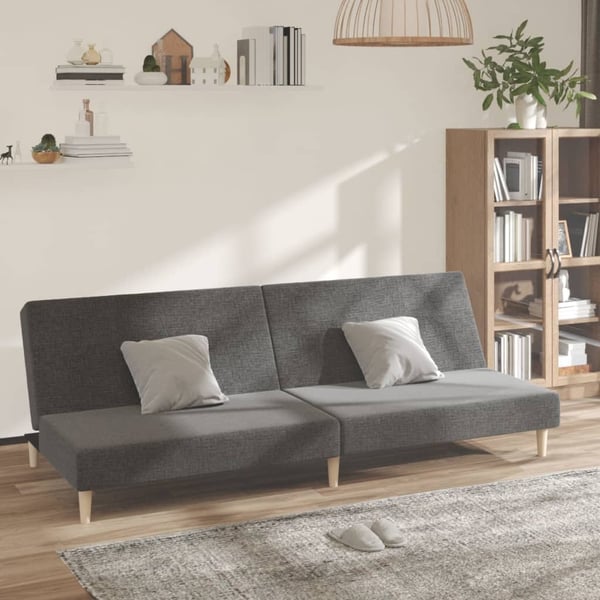 vidaXL 2-personers sovesofa stof lysegrå