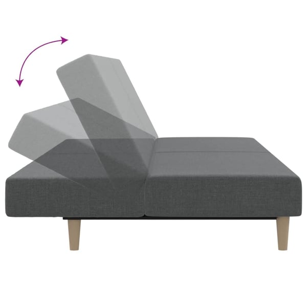 vidaXL Bäddsoffa 2-sits ljusgrå tyg