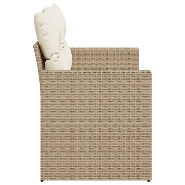 vidaXL 2-personers havesofa med hynder polyrattan beige