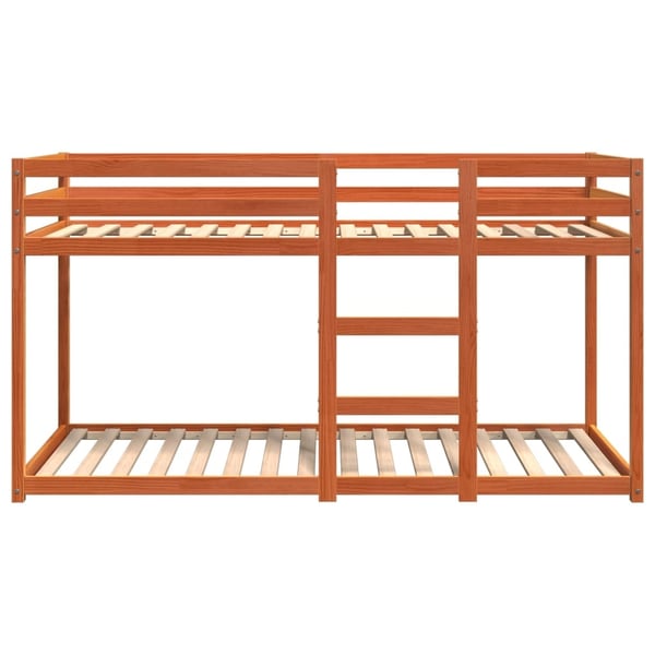 vidaXL Køyeseng voksbrun 80x200 cm heltre furu