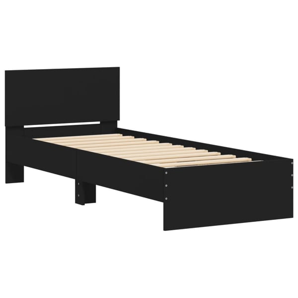 vidaXL Sengeramme med hodegavl svart 90x200 cm konstruert tre