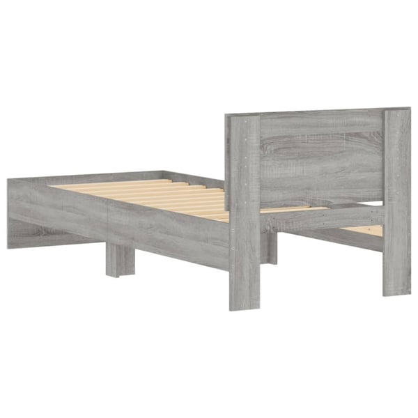 vidaXL Sengeramme med hodegavl grå sonoma 75x190 cm konstruert tre