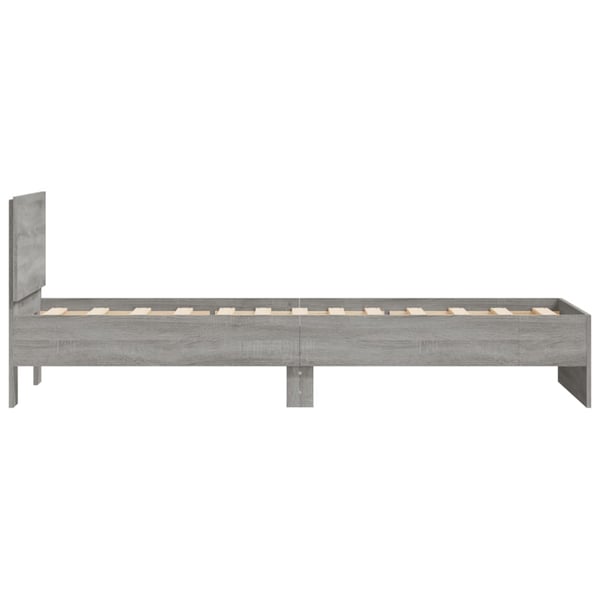 vidaXL Sengeramme med hodegavl grå sonoma 75x190 cm konstruert tre