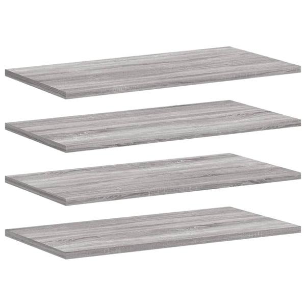 vidaXL væghylder 4 stk. 60x20x1,5 cm konstrueret træ grå sonoma-eg
