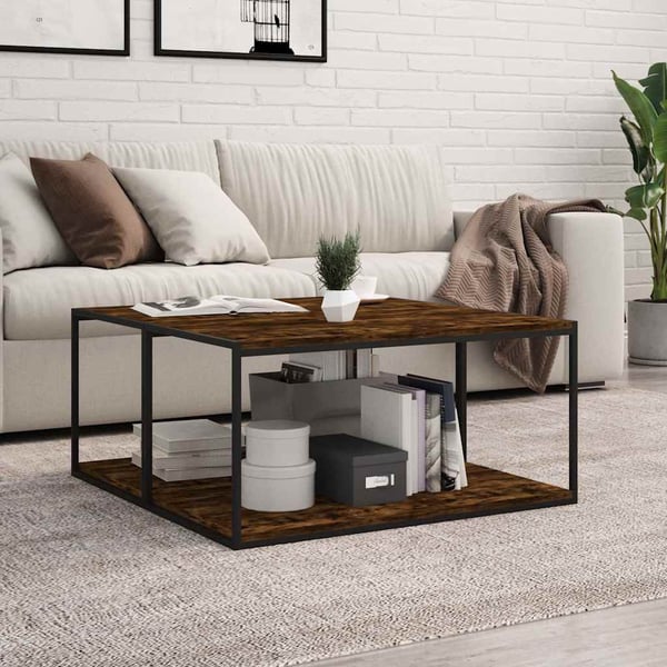 vidaXL væghylder 4 stk. 80x30x1,5 cm konstrueret træ røget egetræ