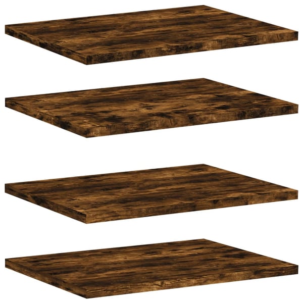 vidaXL væghylder 4 stk. 40x30x1,5 cm konstrueret træ røget egetræ