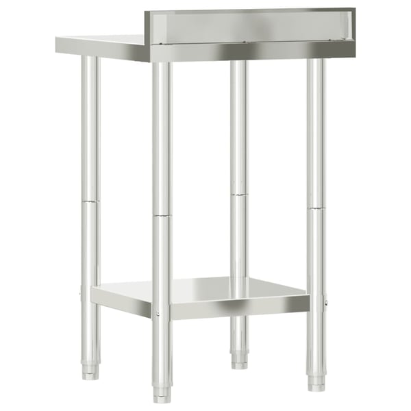 vidaXL Kjøkkenbenk med bakplate 55x55x93 rustfritt stål