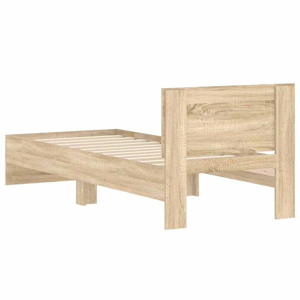 vidaXL Sengeramme uten madrass med hodegavl sonoma eik 90x200 cm